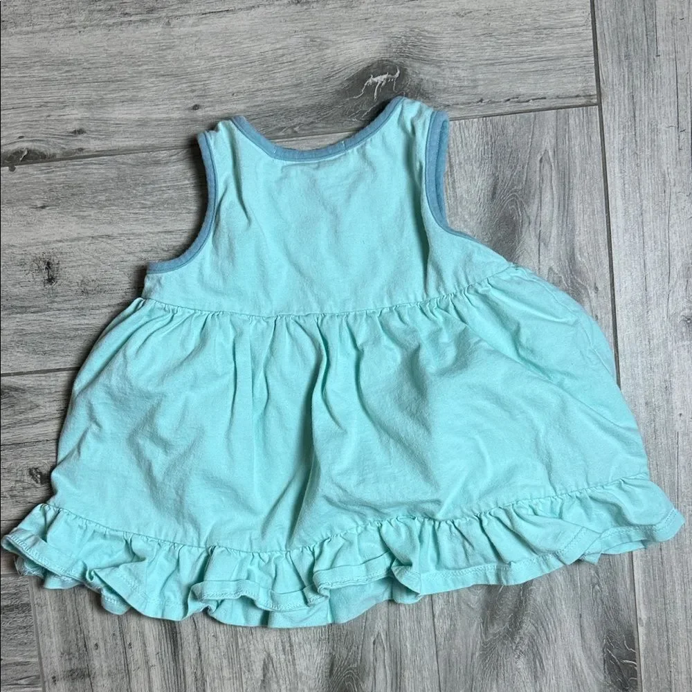 Millie Loves Lily Light Blue Sleeveless Kids Top with Ruffle Hem